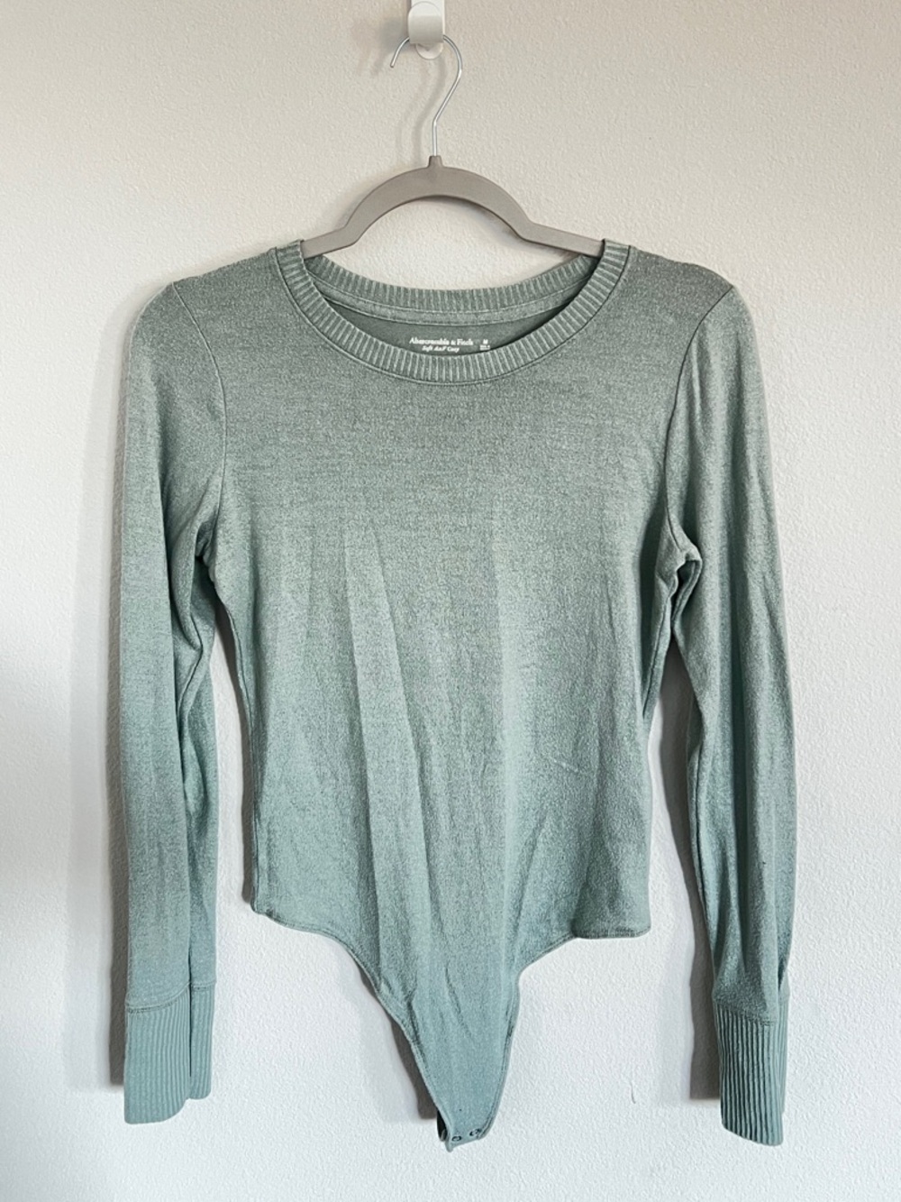 Abercrombie & Fitch Sage Green Long Sleeve Bodysuit